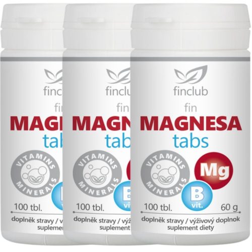 Fin Magnesatabs Tripla csomag (3x100 db) - Magnézium tabletta B1-, B3- és B6-vitaminnal