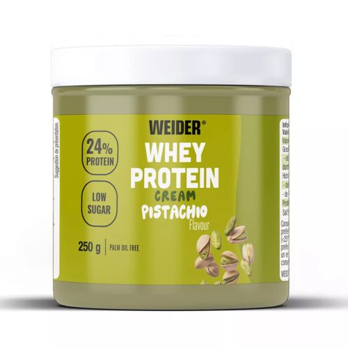 Weider Whey Protein pisztáciás fehérjekrém (250 g) – 24% tejsavófehérjével, alacsony cukortartalommal, pálmaolaj nélkül