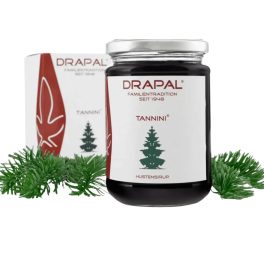   Drapal TANNINI Erdeifenyőrügy Szirup Kakukkfűvel és Lándzsás Útifűvel 450 g/340 ml -  köhögés elleni szirup