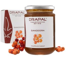   Drapal Homoktövis Szirup, 450 g/340 ml - narancsos ízesítéssel, magas C-vitamin és antioxidáns tartalommal