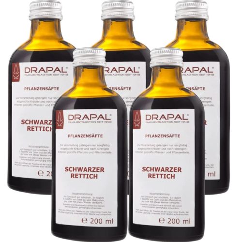 Drapal Feketeretek Préslé, 5 db-os csomag (5x200 ml) - komplex támogatás a májnak és emésztésnek