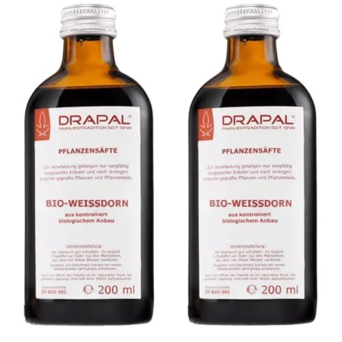 Drapal Bio Galagonya Préslé, 2 db-os csomag (2x200ml) - a szív természetes támogatására 