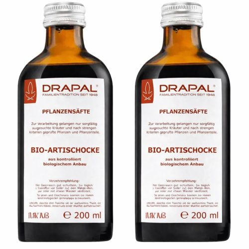 Drapal Bio Articsóka Préslé, 2 db-os csomag (2×200 ml) - az emésztés természetes támogatására